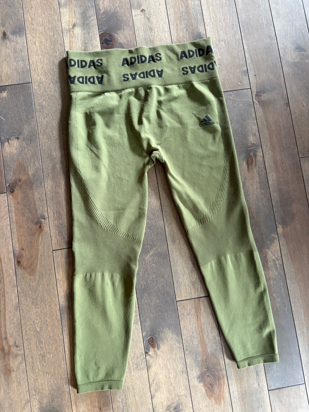 adidas Olive Green Seamless Ribbed Leggings